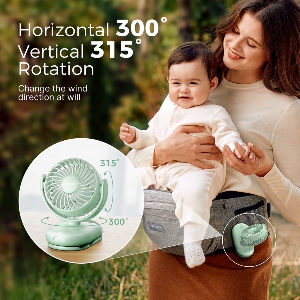 Momcozy Clip-On 4-Speed Stroller Fan
