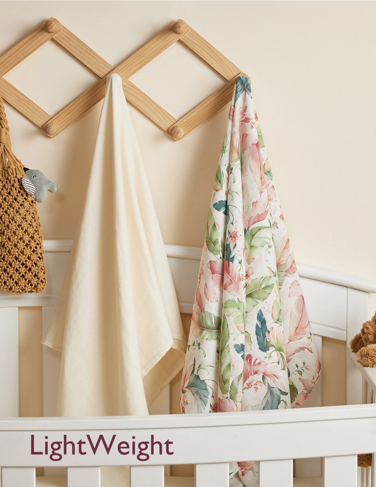 Momcozy Softness Swaddle Blankets - Flower Beige (2 Pack)
