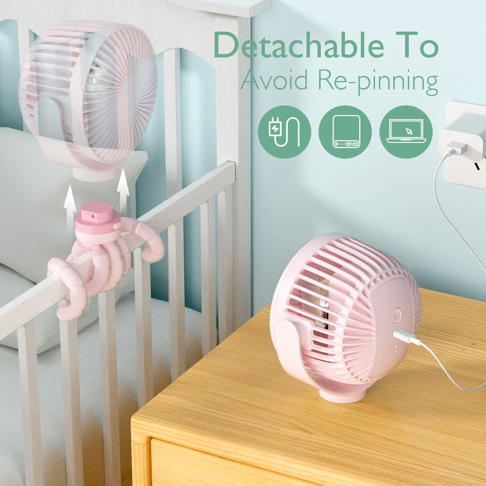 USB Rechargeable Handheld Cooling Fan for Travel