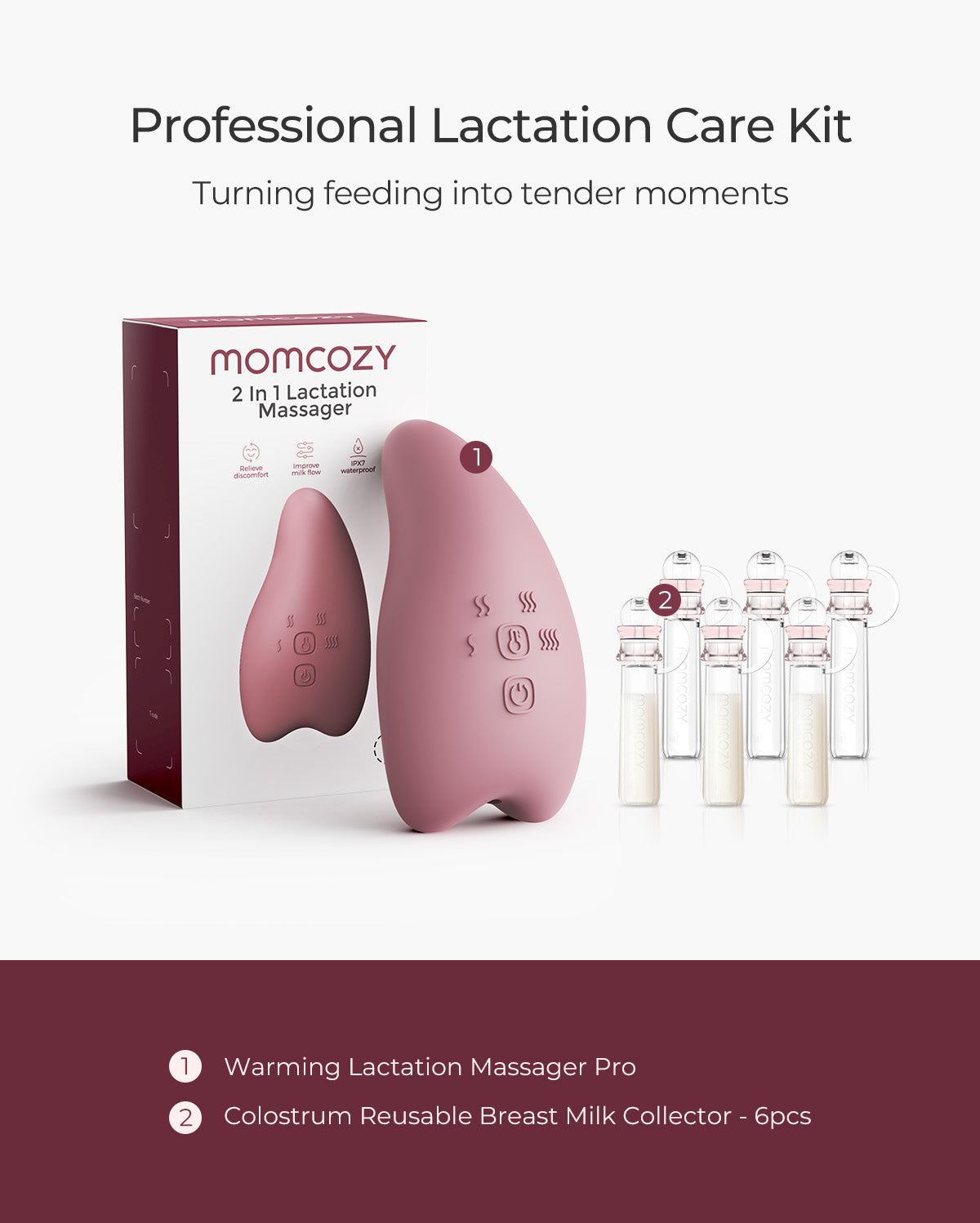 Professional Breastfeeding Bundle: Lactation Massager & Colostrum Milk Collector