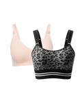 Ultra Soft Seamless Nursing Bra YN21 & DEX - 4-in-1 Hands Free Seamless Stretch Fabric Pumping Bra Bundle