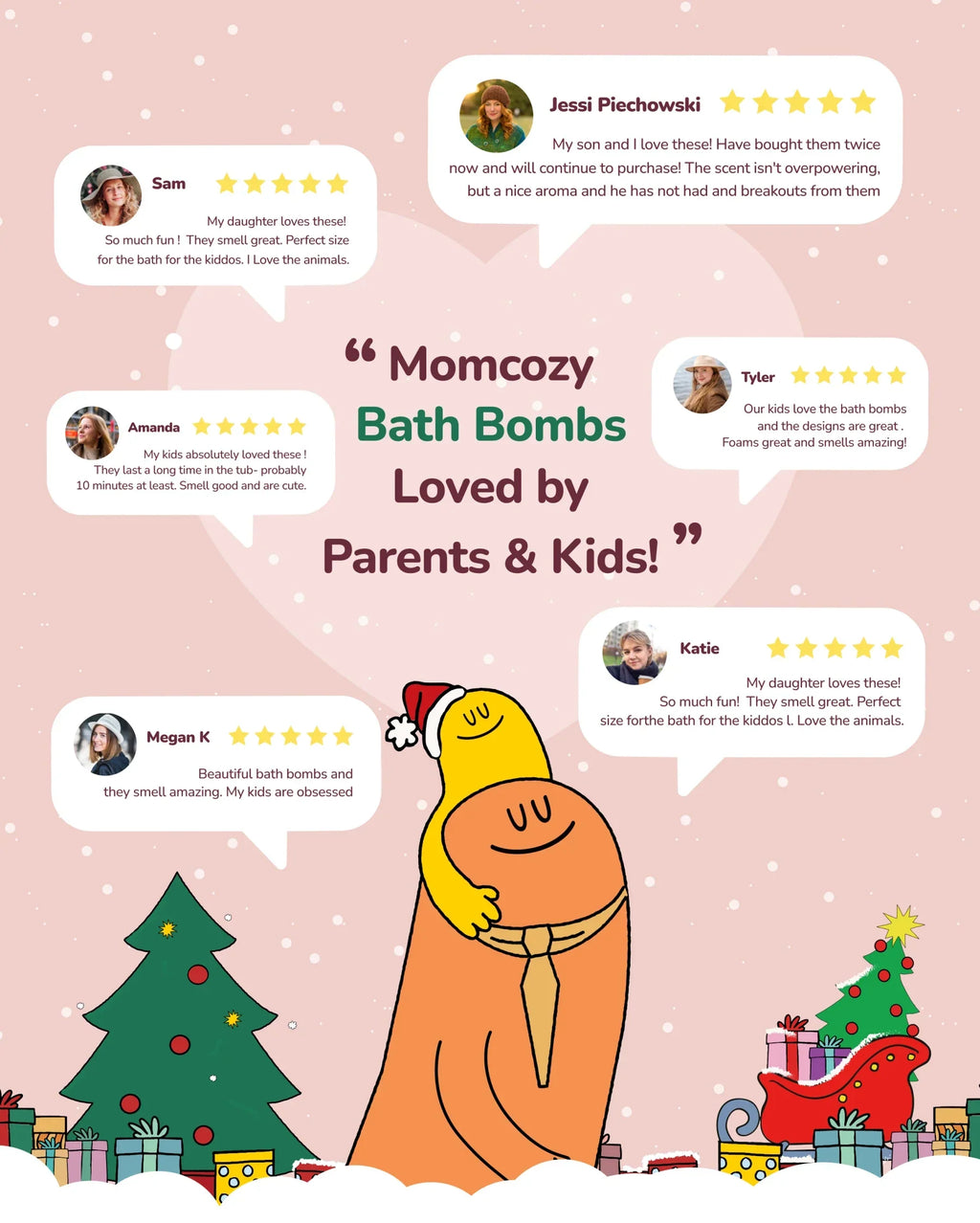 Momcozy & BIG HUGS Christmas Bath Bombs Gift Set (14 Pcs)
