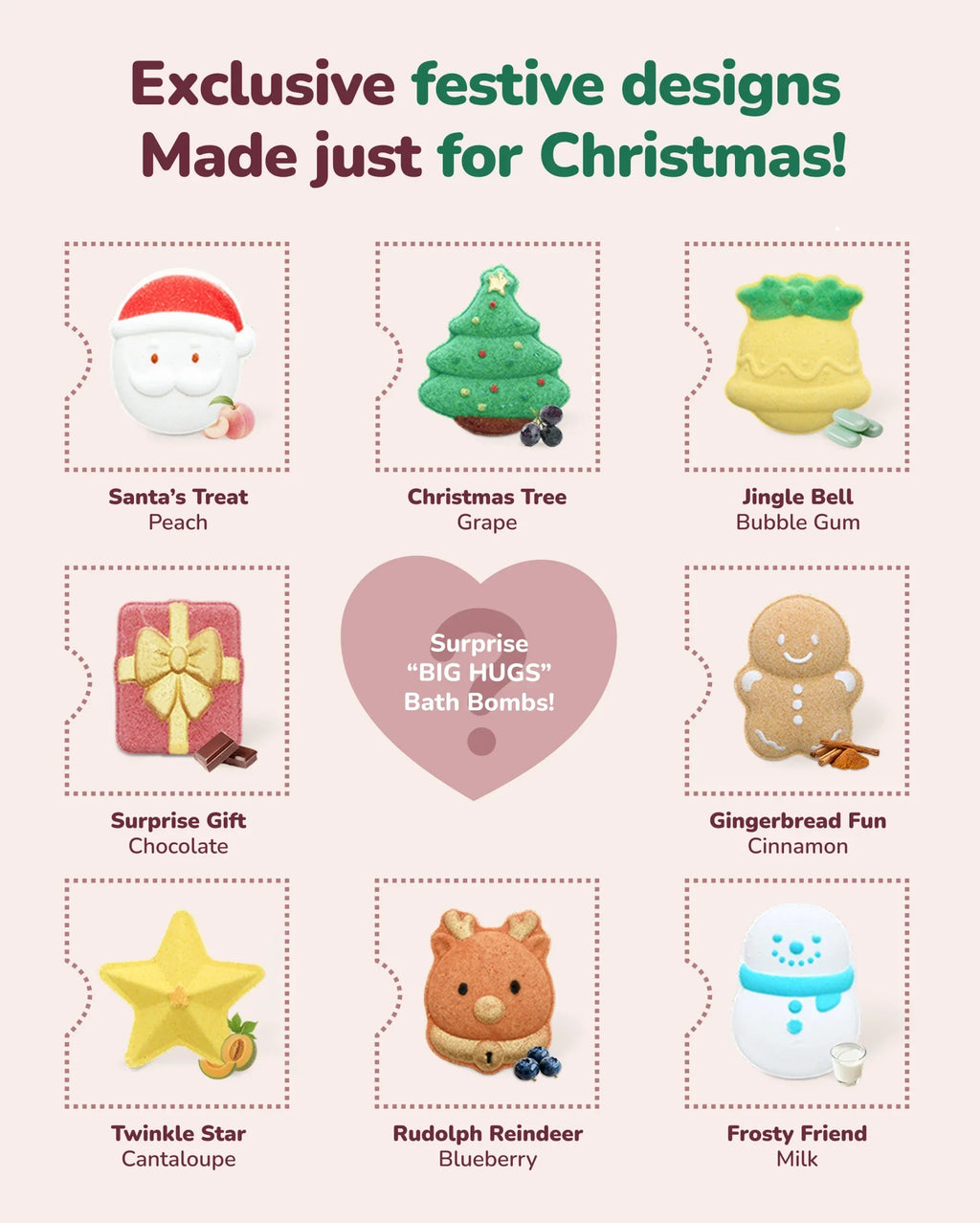 Momcozy & BIG HUGS Christmas Bath Bombs Gift Set (14 Pcs)