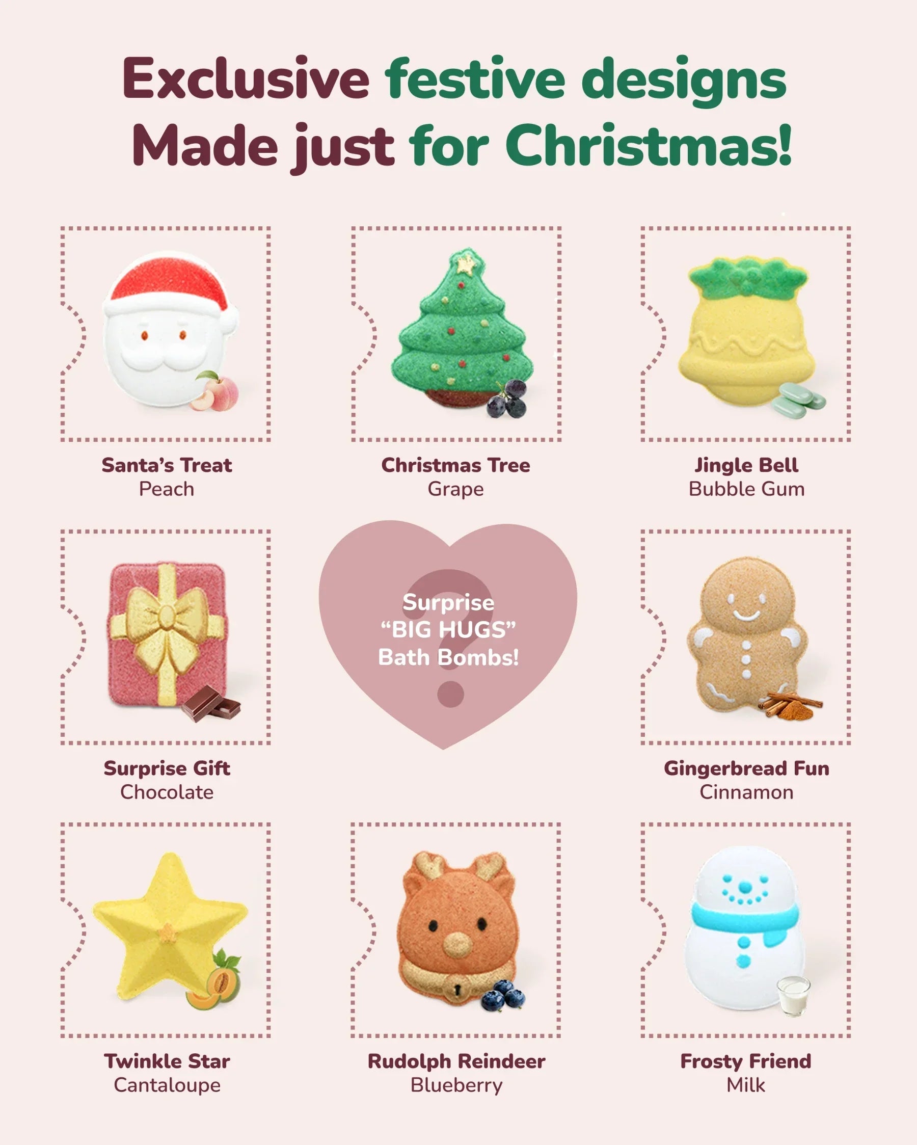 Momcozy & BIG HUGS Christmas Bath Bombs Gift Set (14 Pcs)