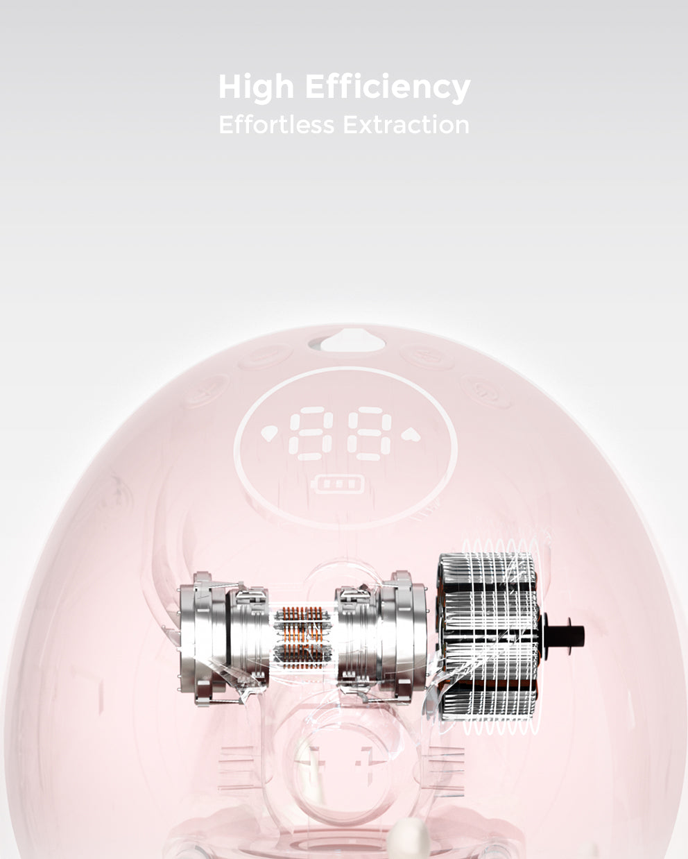 Interior view of Momcozy Mobile Flow™ breast pump showing efficient extraction system.