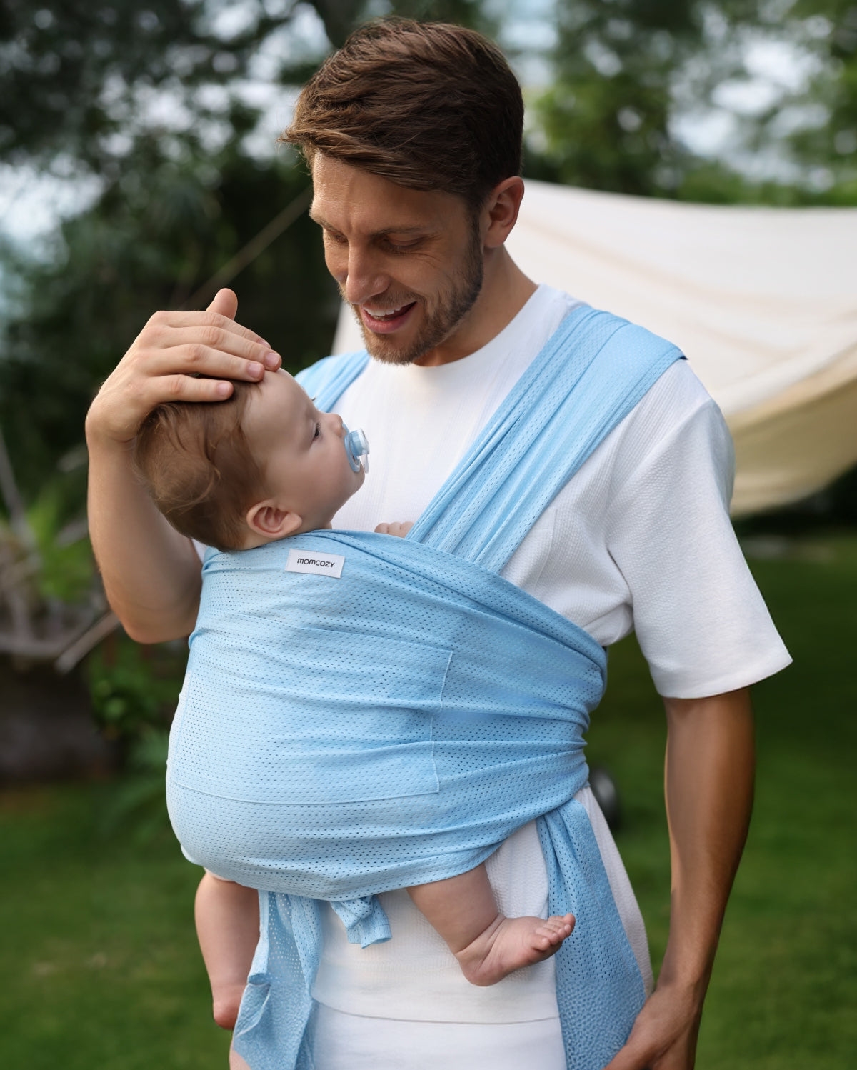 Momcozy Blue Mesh Baby Wrap