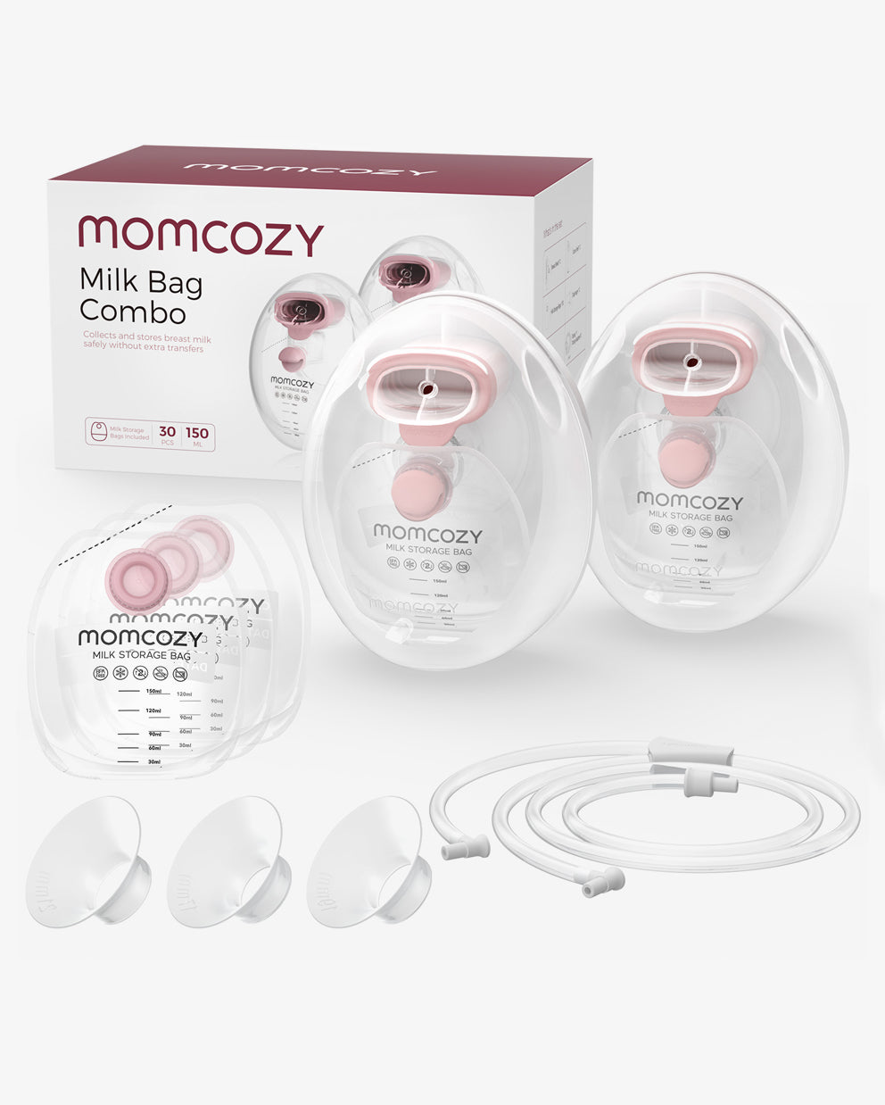 Momcozy Wearable Milk Collection Cups - for Momcozy V Series & Most Traditional Tube-Connected Electric Breast Pumps